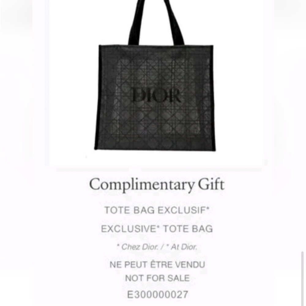 DIOR Black Lace Mesh Cannage Pattern Tote Bag, GWP, New! - Picture 2 of 5